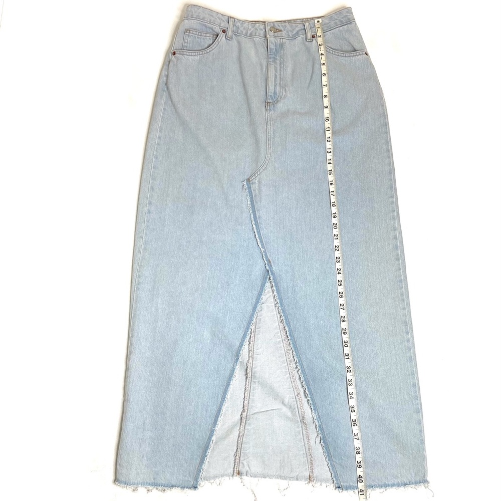 TOPSHOP Raw Hem Denim Midaxi (mid maxi) Skirt - Picture 3 of 15